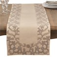 thumbnail image 1 of SARO 0318.N1672B Floral Embroidered Flourish Border Trim Design Everyday Table Runner - Natural, 1 of 1