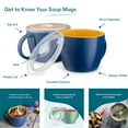 thumbnail image 6 of Kook 25-Oz Soup Cup Travel Mug with Handle & Microwave Lid, Set of 2 Blueberry & Orange, 6 of 7
