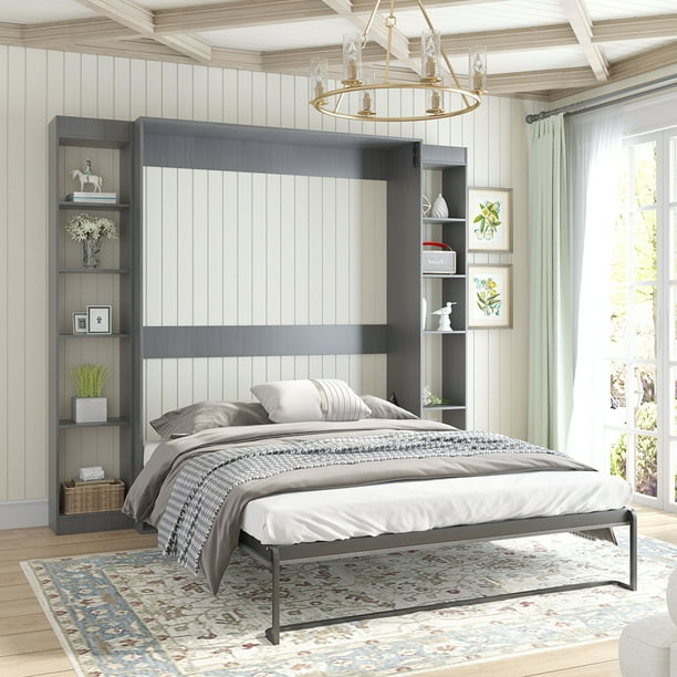 BALUS Queen Murphy Bed with 2 Storage Inch Murphy Cube