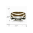 thumbnail image 6 of Grey Titanium Ring Band Wedding Brown Flat Enamel 8mm Polished, 6 of 6