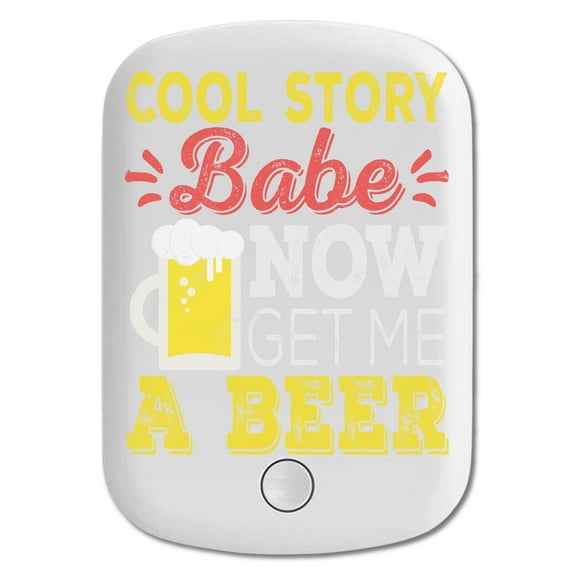 DistinctInk Magnetic Battery Pack, 5000 mAh Wireless Portable Charger with USB-C Cable, Compatible with MagSafe iPhone 14 / 13 / 12 Series - Cool Story Now Get Me Beer