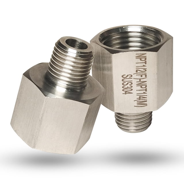 Adaptador reductor 1/2 NPT hembra a 1/4 NPT macho 304 inoxidable