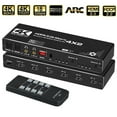 thumbnail image 1 of HDMI Matrix Switch 4x2,KSRplayer 4 in 2 Out HDMI2.0b Switch Splitter + Optical and L/R Audio Output, Scaler EDID with Remote, 1 of 6