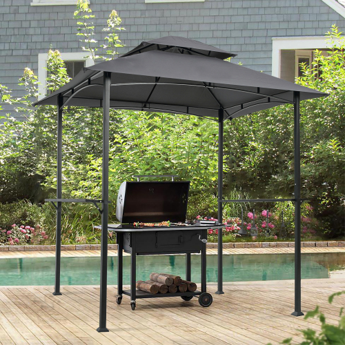 8x5 FT Grill Gazebo,BBQ Canopy with Steel Frame and Double Top,Barbecue