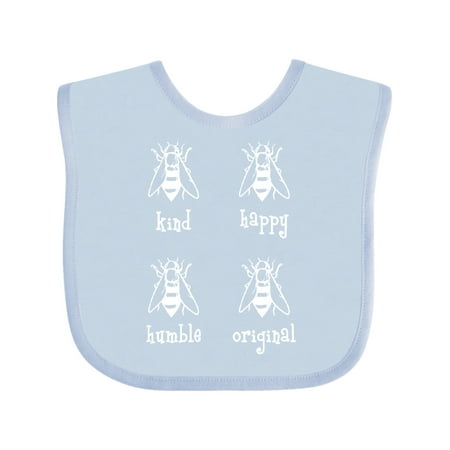 

Inktastic Bee Kind Happy Humble Original Gift Baby Boy or Baby Girl Bib