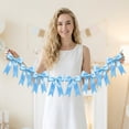 thumbnail image 3 of Soft Blue Bow Garland - 1 String with 8 Satin Bows, Decorative Ribbon Banner for Home, Party, Wedding, Baby Shower, Birthday Decorations, 3 of 6