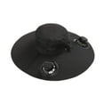 thumbnail image 4 of Sombrero de ala ancha para exteriores, para pesca, playa, con 2 ventiladores solares, ligero negro, 4 of 9