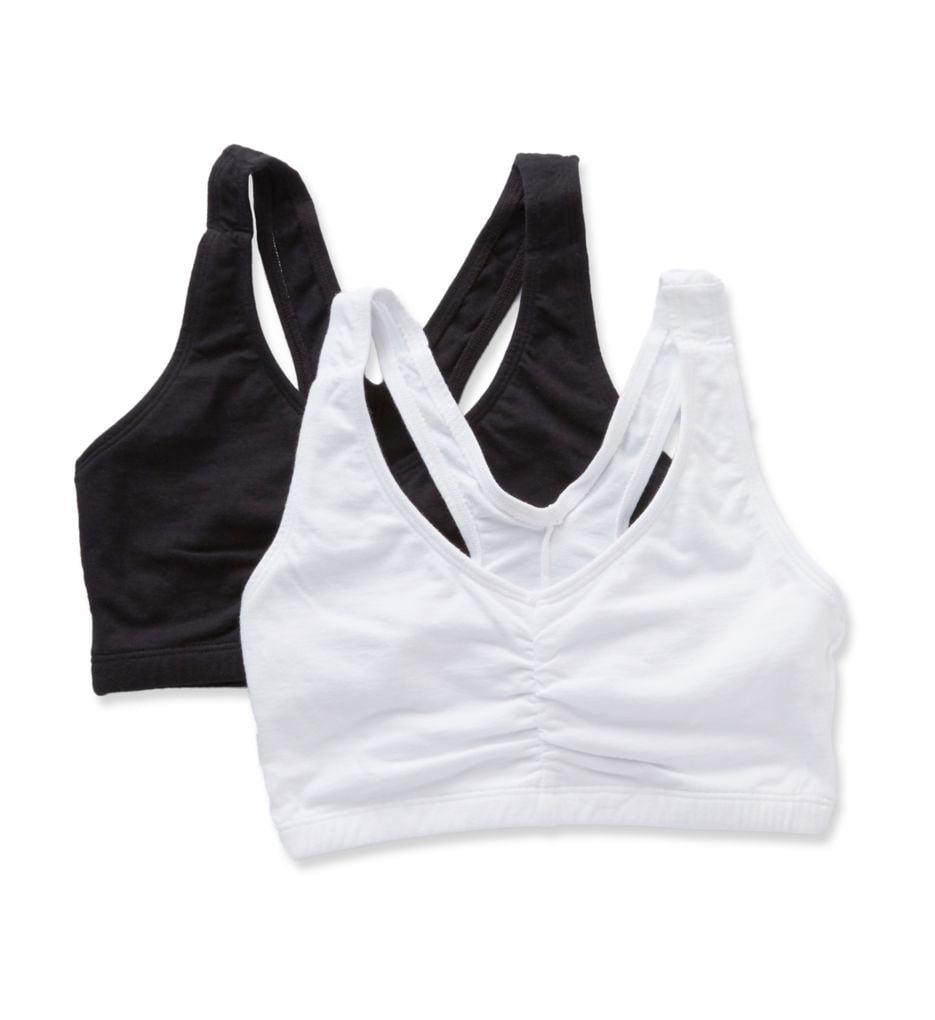 Women's Bestform 5006703 Low Impact V-Neck Sports Bra - 2 Pack (White ...