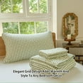 thumbnail image 4 of Sage Green Gingham Twin Quilt Set, Soft Pre-Washed Microfiber Green Plaid Twin Bedspread, Lightweight Checked Summer Quilt, Grid Bedding Coverlets for All Seasons (Includes 1 Quilt, 1 Pillow Sham), 4 of 7