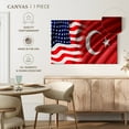 thumbnail image 4 of Elephant Stock Usa And Turkey Flags Wall Art - Horizontal Canvas Wall Art - Living Room Wall Decor - Flags Canvas - Blue And White Decor - 39" x 26", 4 of 4