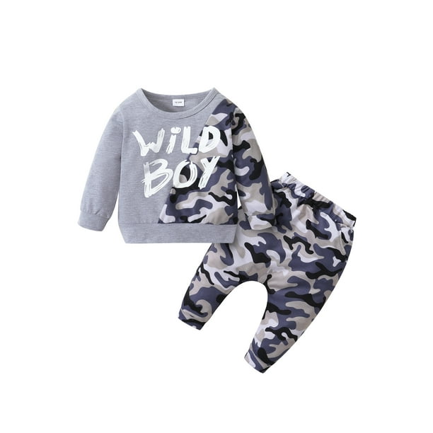 Ropa para bebes y ninos pequenos camiseta de manga larga pantalones trajes XBTCLXEBCO Gris 4 5 anos Walmart en linea
