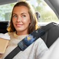 thumbnail image 6 of 2-Pack Seat Belt Covers with Flannel Seatbelt Shoulder Strap Case Adjustable Straps Soft Padding for Car Serene Blue Lotus Flower Small, 6 of 8