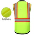 thumbnail image 3 of ProtectX 6 Pockets High Visibility Zipper Front Safety Vest with Reflective Tape Strips, Lightweight & Solid Fabric, ANSI/ISEA Certified Class 2, Lime Green-Black - X Large, 3 of 7