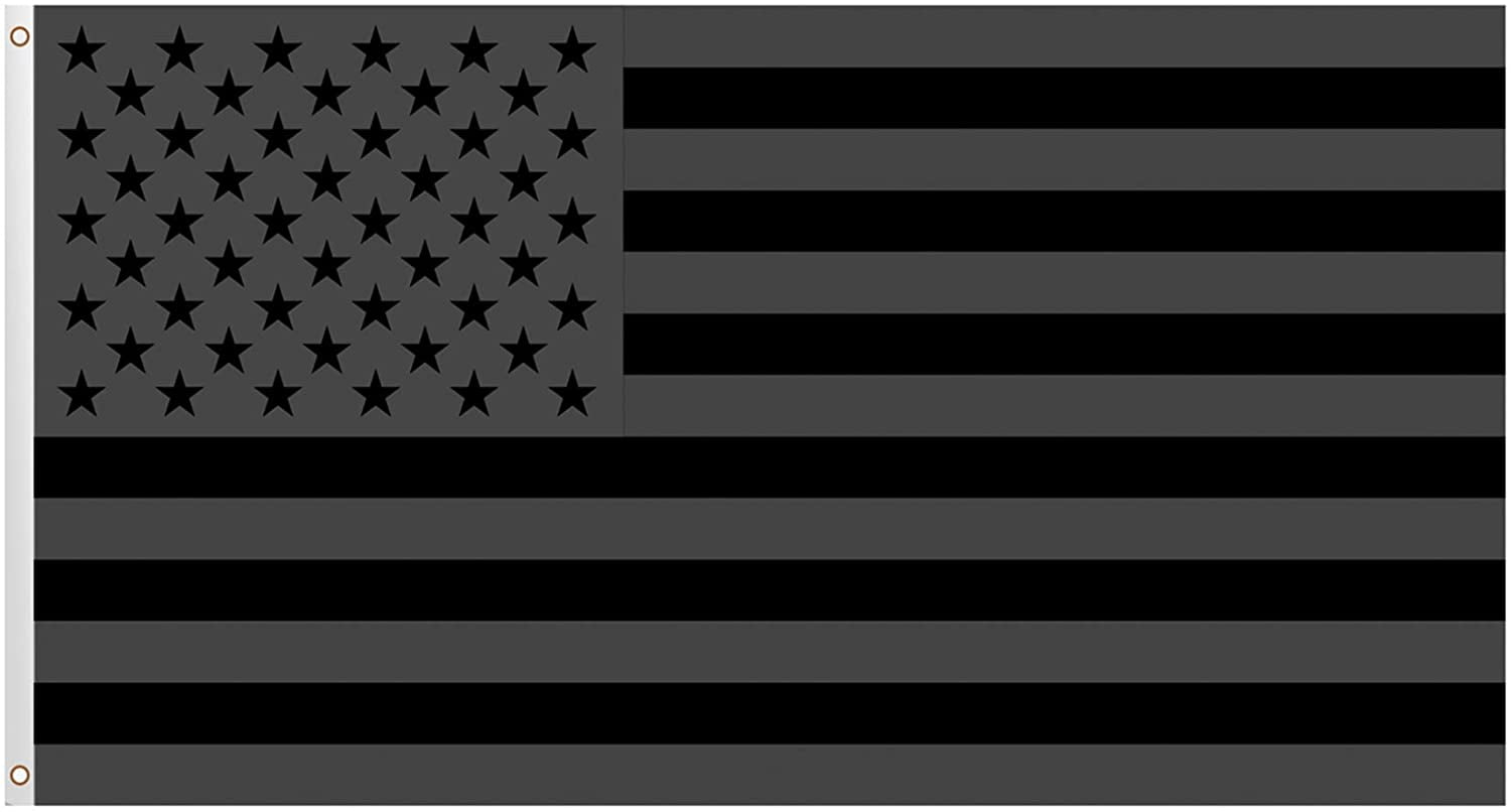 Jetlifee Black Printed American Flag 3x5 Foot 3x5 Ft Black Us Flag With Brass Grommets
