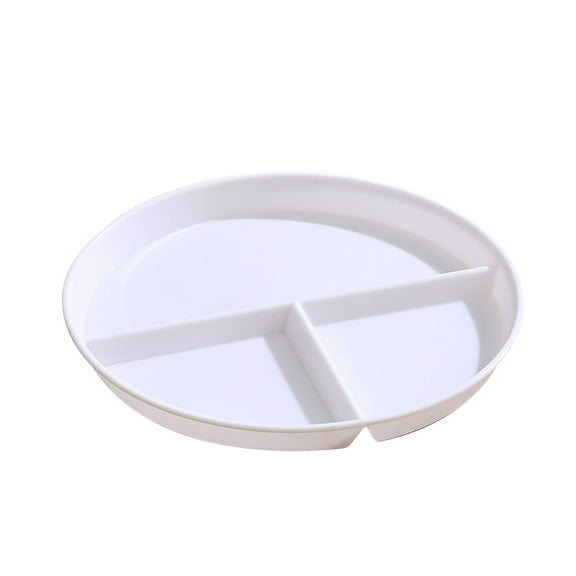 Grid Plate Food Tray Divided Dinner Plate, Thickened Heat-Resistant, Easy to Clean, for Breakfast Fruit Snacks, Indoor Outdoor Use