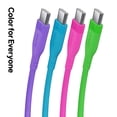 thumbnail image 6 of Powertek Neon Pink Silicone USB-A to USB-C Cable, 6ft Fast Charge & Sync Cord, Durable Tangle-Free Design for USB-C Devices, 6 of 6