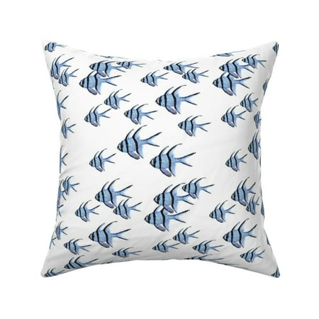 Tropical Fish School Of Ocean Throw Pillow Cover W Optional Insert