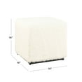 thumbnail image 5 of Benjara Lev Accent Ottoman- Square Cube SIlhouette with White Faux Fur 16 Inch, 5 of 5