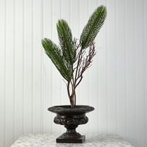 Nearly Natural 45" Pine Artificial Flower in Green (Set of 3)