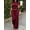 Burgundy, variant on Women 2pcs Outfit Set, Round Neck Short Sleeve Top and Wide Leg Pants, Casual Daily Clothes