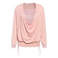 thumbnail image 4 of Curuila Womens Shirt Crew Neck Solid Color Sequined T Shirt Long Sleeve Comfort Spring Summer Top Pink Size 2Xl, 4 of 4