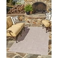 thumbnail image 1 of Unique Loom Collection Casual Transitional Solid Heathered Indoor/Outdoor Flatweave Area Rug, 4 ft x 6 ft, Beige/Gray, 1 of 2