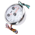 thumbnail image 2 of M Buder 85mm (3.375 inches) 3 in 1 Electrical Tachometer Oil Pressure Water Temp Gauge 6000 RPM 0-150 PSI for RV Yacht Truck with 7 Colors Backlight White Dial Silver Bezel, 2 of 9