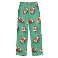 thumbnail image 2 of FORMRS Kids Pajama Pants with Pockets Size 6-8Y Boys Lounge Sleep Bottoms, Green American Footballs, 2 of 8