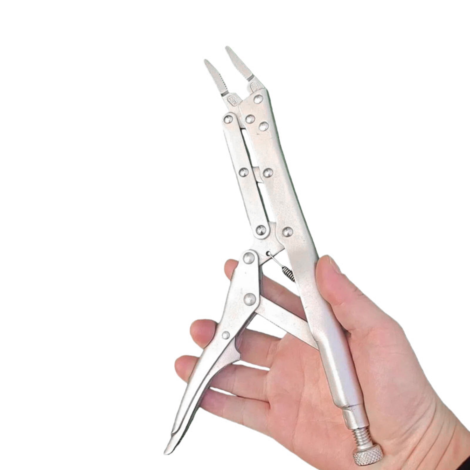 12Inch Extended Long Nose Pliers Straight 45 or 80 Degree Clamping Round Nose Pliers Multitool Locking Hand Tool