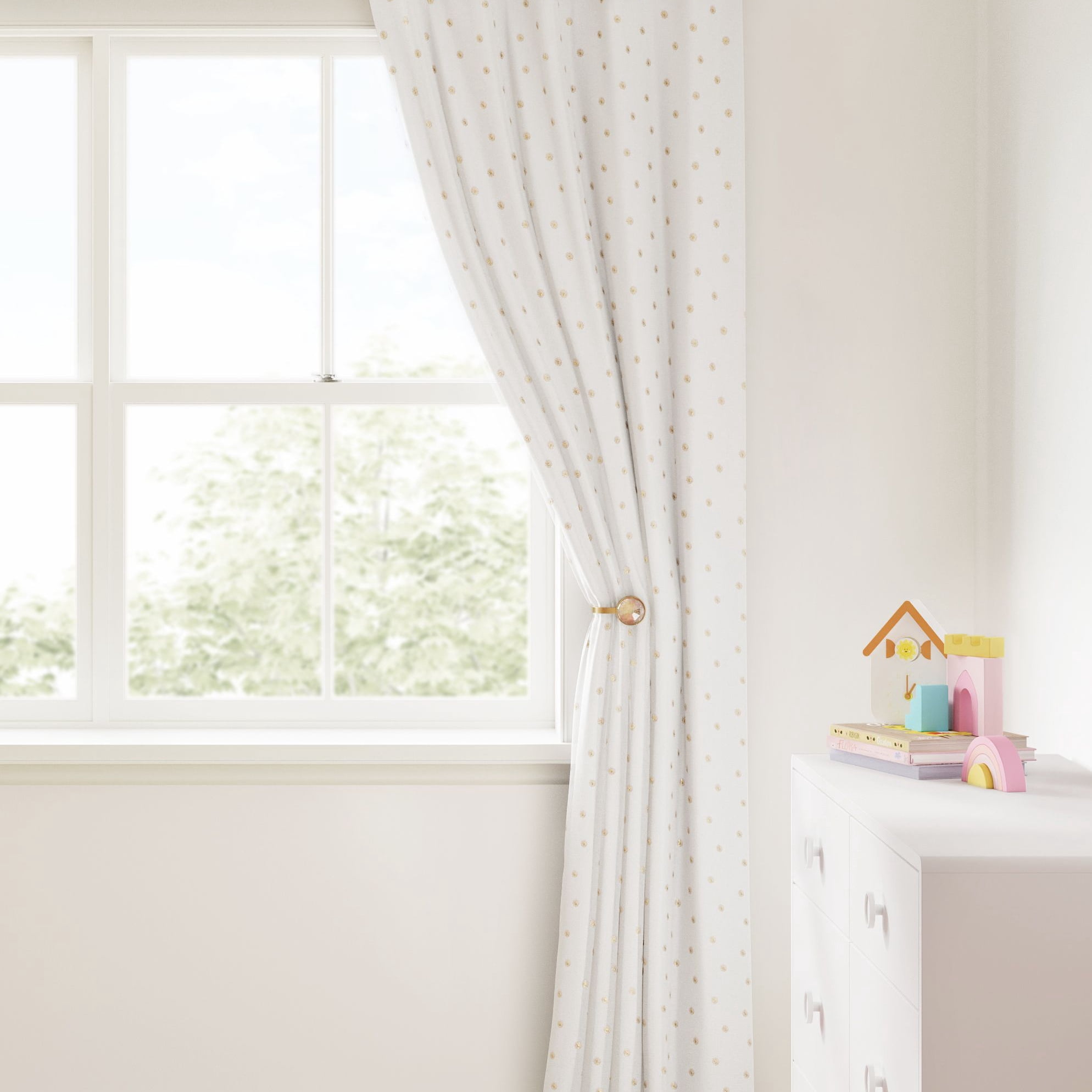 Mainstays Kids Gold Faceted Gem Curtain Holdbacks, 2 Count