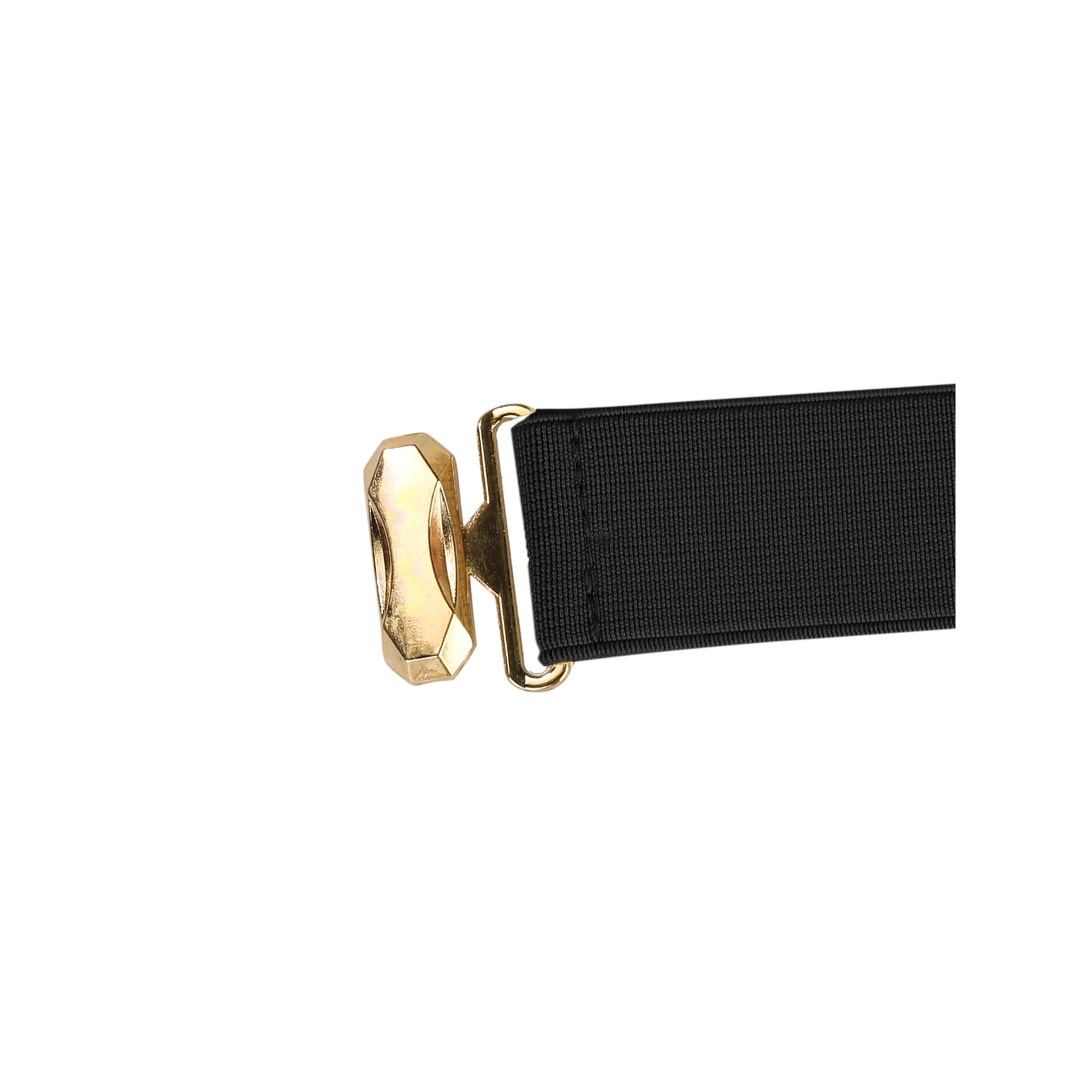 Unique Bargains Women Mirror Metal Stretch Belts Gold Tone Plate Elastic Cinch Skinny Cinch Waist Belt Metal width 4cm 1.57 M Black Walmart
