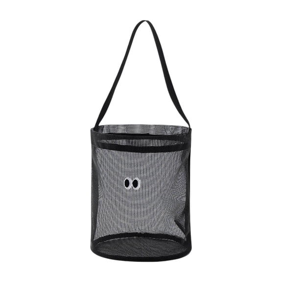 Dickly Foldable Nylon Beach Mesh Bag Practical Versatile Organizer Suitable for Walking Black