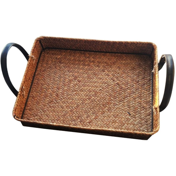 Pretyzoom Basket Seagrass Woven Storage Basket Coffee Color Living Room Organizer 1Pack