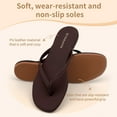 thumbnail image 3 of Cloud Flip Flops for Women,Memory Foam Flats Summer Sandals for Women Leather Lightweight Womens Sandals,Summer Beach Slippers, 3 of 5