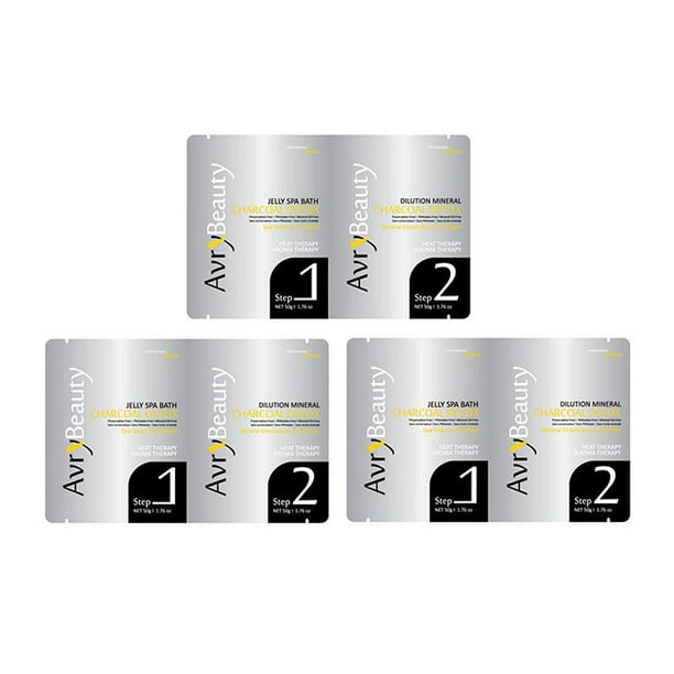 Avry Jelly Spa Pedicure Pedi Foot Bath Set CHARCOAL DETOX (Pack of 3)