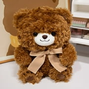 EGNMCR 11 Inches Cute Couple Bear Doll Toy Shy Bow Tie Bear Ribbon Teddy Bear Doll Children's Sleep Companion Boys And Girls Holiday Birthday Gift Plush Doll