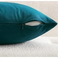 thumbnail image 6 of 28x28 Inch Euro Sham Velvet Pillow Covers, Set of 2 Large Square Decorative Pillows -Teal Super Soft for King Bed, Sofa, Couch, Accent Chairs with Hidden Zipper, 6 of 6