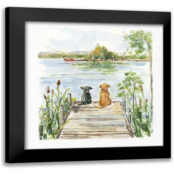 Swatland, Sally 12x12 Black Modern Framed Museum Art Print Titled - Lake Buddies