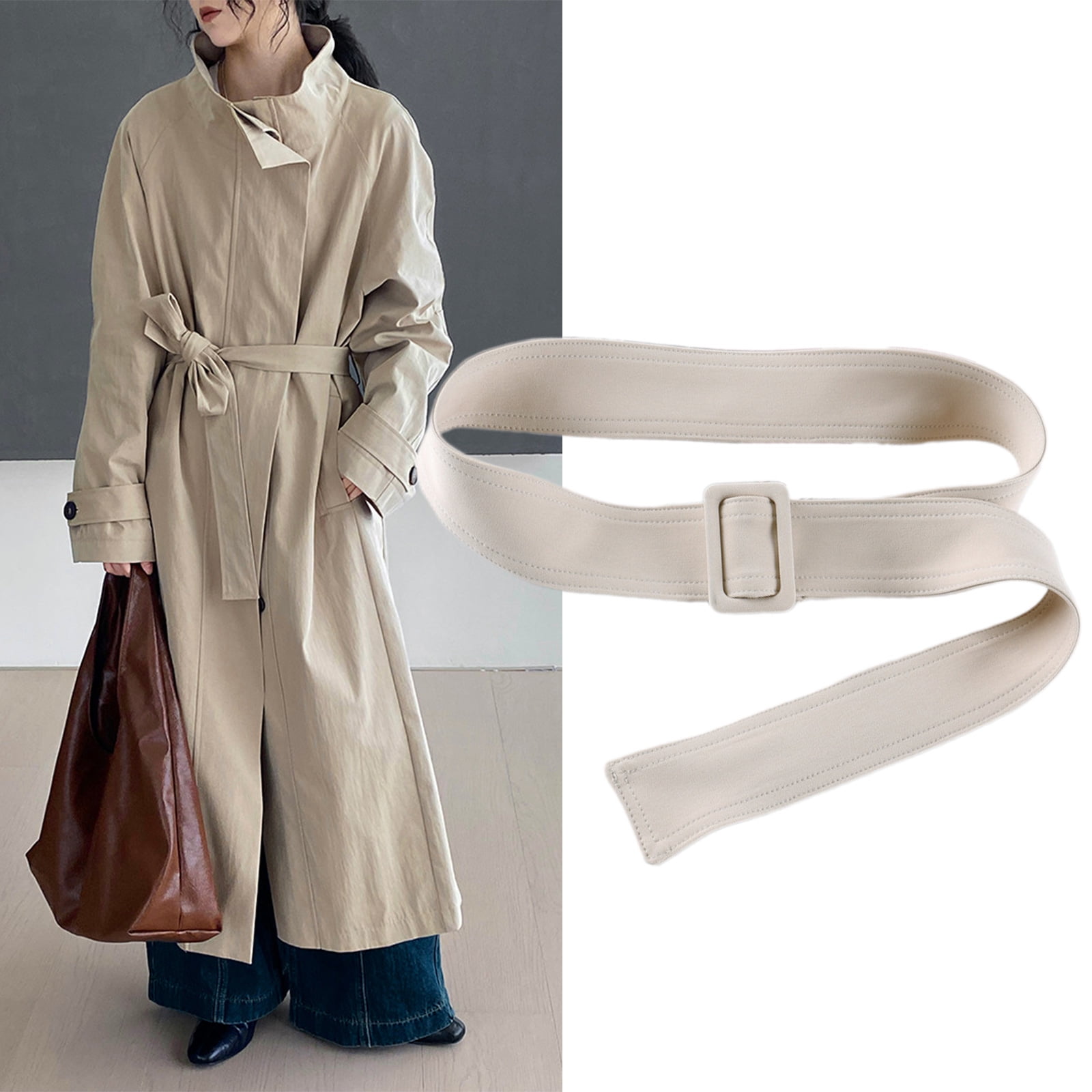 Adjustable Overcoat Waistband with Buckle Cloth Sash Belt SUtonup Adjustable Belt for Trench Coats Winter Outerwear  main image 2
