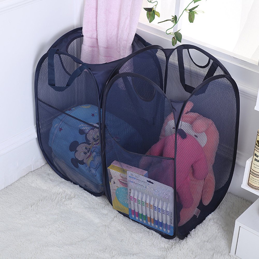 Outgeek Laundry Bag Household Collapsible Mesh Laundry Hamper Laundry