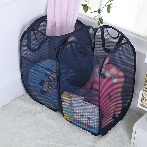 Outgeek Laundry Bag Household Collapsible Mesh Laundry Hamper Laundry Basket with Carry Handle Laundry Organizer Storage Basket for Home