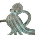 thumbnail image 4 of 12" x 4" Blue Polystone Distressed Patina Octopus Sculpture with Gold Foil Accents, by DecMode, 4 of 9