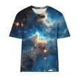thumbnail image 6 of YueHuiYing Galaxy Shirt for Women Space Print Loose-Fit Short Sleeve Crewneck Casual Blouse Summer Graphic Tee Tops Cute Streetwear, 6 of 6