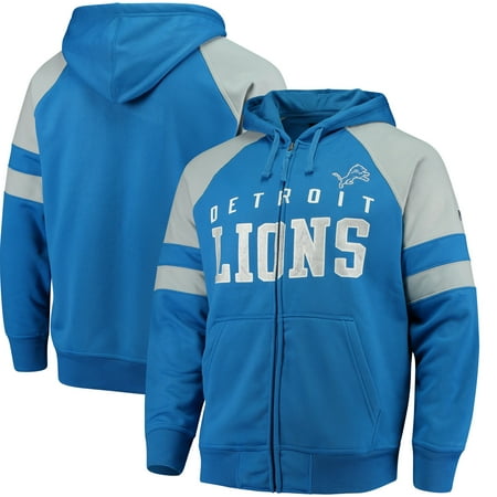 Detroit Lions Mens Sweatshirts - Detroit Lions Hands High Lifestyle League Full-Zip Hoodie - Royal
