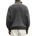 thumbnail image 3 of Men's Quarter Zip Sweaters Slim Fit Mock Neck Pullover Sweaters Lightweight Knitted Sweater Gray L, 3 of 3