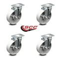 thumbnail image 2 of 5 Inch Semi Steel Cast Iron Wheel Swivel Top Plate Caster Set Service Caster, 2 of 2