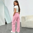 thumbnail image 2 of UAYOTSE Girls Cargo Sweatpants Wide Leg Baggy Lightweight School Pants Casual Athletic with Pockets for Teen Kids Clothes,Sizes 11-12 Years, 2 of 9