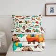 thumbnail image 5 of Catabedysis Cartoon Camping Full Size Comforter Sets,Wildlife Camper Print Bedding Comforter Set For Boys,Multicolor,Colorful Stars Reversible,3pcs,1 Comforter and 2 Pillowcases, 5 of 7