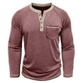 thumbnail image 6 of USNSM Men's Henley Long Sleeve T-Shirt Stretch Cotton Casual Pullover Tee Lightweight Breathable Shirts with Pockets Red XXXL, 6 of 8