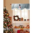 thumbnail image 4 of Snowman Tie Up Valances Curtain, Rain Christmas Watercolor Retro Rain Adjustable Rod Pocket Short Window Treatment Tie Up Curtains Valances for Kitchen Living Room Bathroom 54x18 Inches, 4 of 9